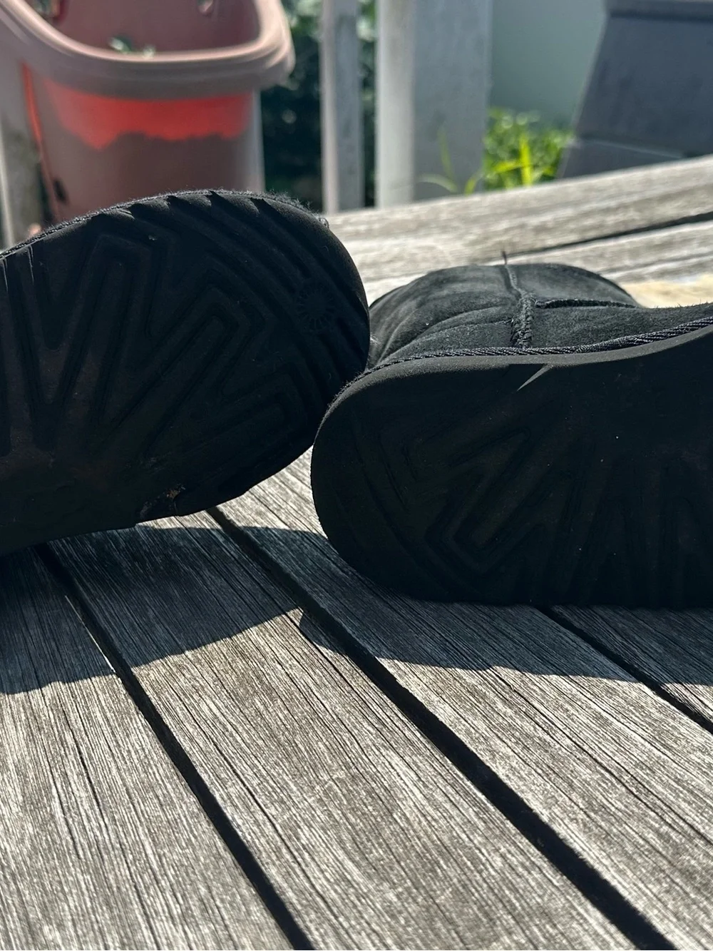 UGG Kids Black Short Fuzzy Lined Boots